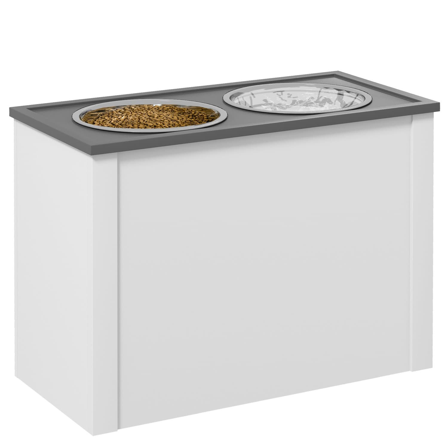 Gamelle pour chien, station d'alimentation pour chien avec espace de rangement, gamelle d'eau, support de gamelle avec gamelles