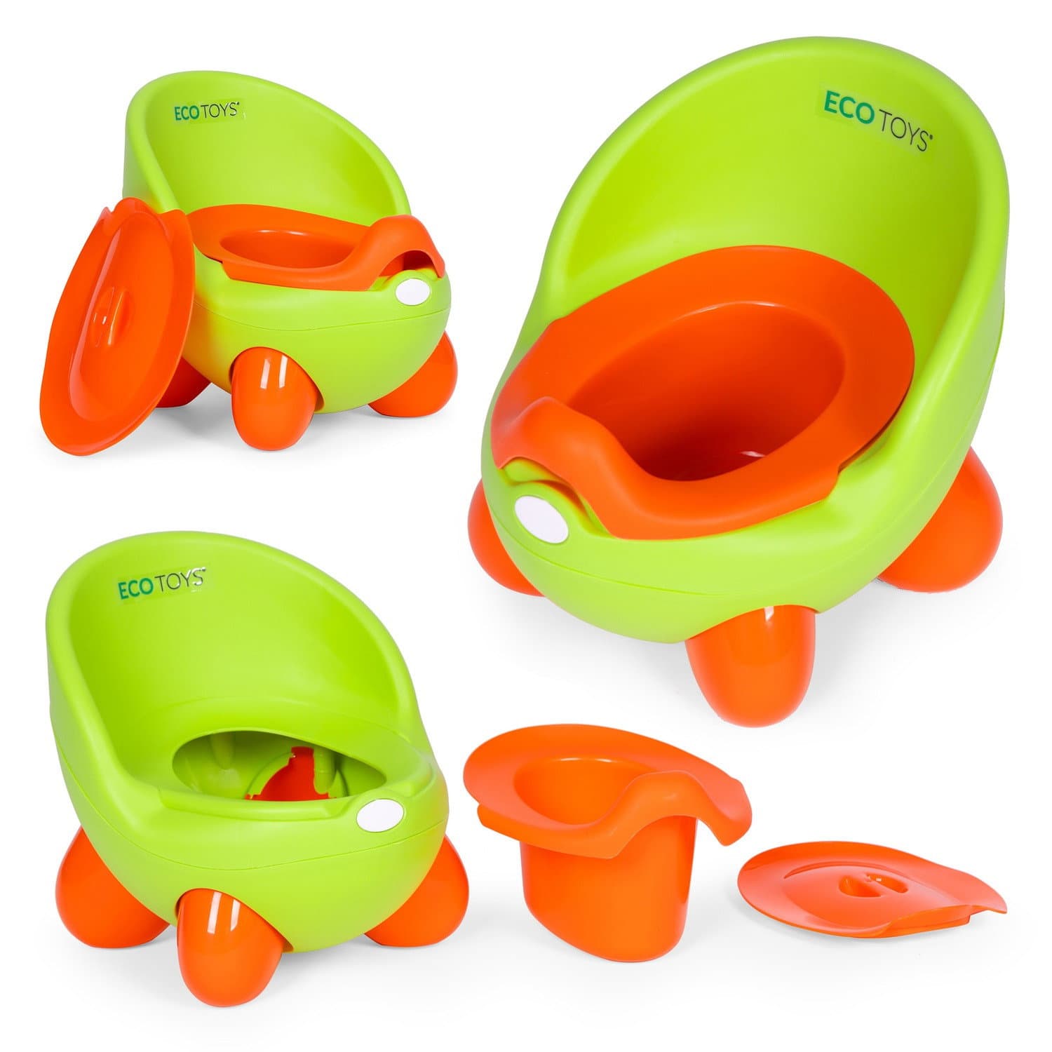 Töpfchen-Toilettensitz für Kinder, herausnehmbarer Einsatz, rutschfeste Beine, grün, ECOTOYS