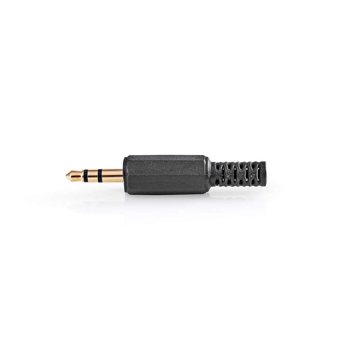 plug audio | Droit | Mâle | Plaqué or | A souder | Diamètre d'entrée du câble : 4.0 mm | PVC | Or / Noir | 25 pcs. | Sachet en p