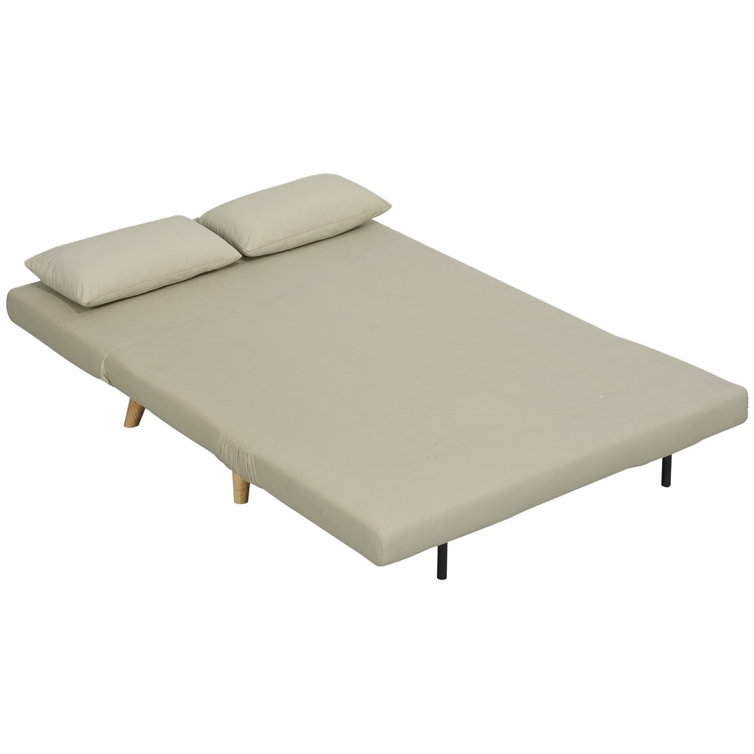 Canapé-lit avec fonction couchage, canapé 130 x 78 cm avec coussin lombaire, aspect velours, dossier réglable pour salon, chambr
