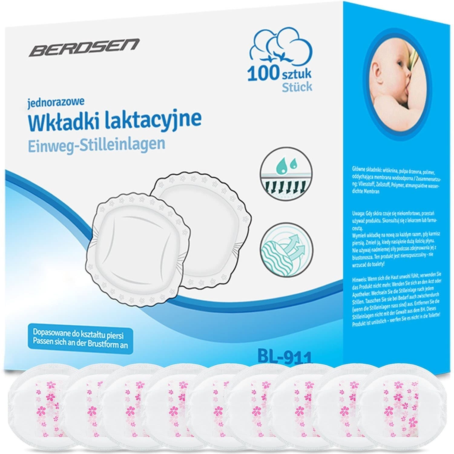 Coppette assorbilatte ultraassorbenti per mamme che allattano - Berdsen BL-911