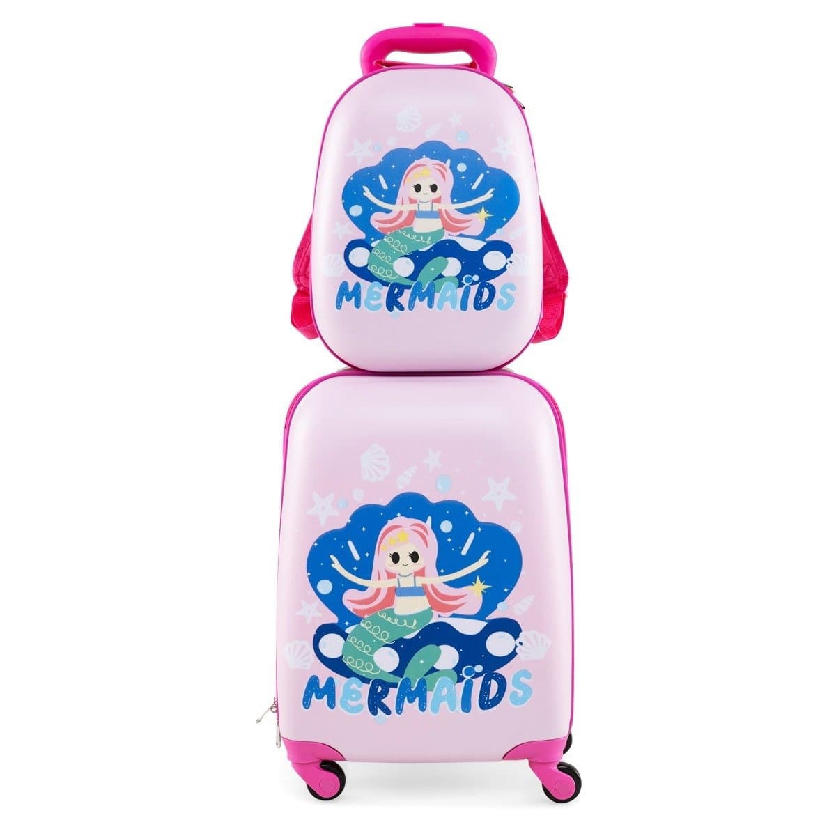 Ensemble de bagages pour enfants – Valise rigide 30,5 cm + 40,6 cm et sac à dos, motif sirène
