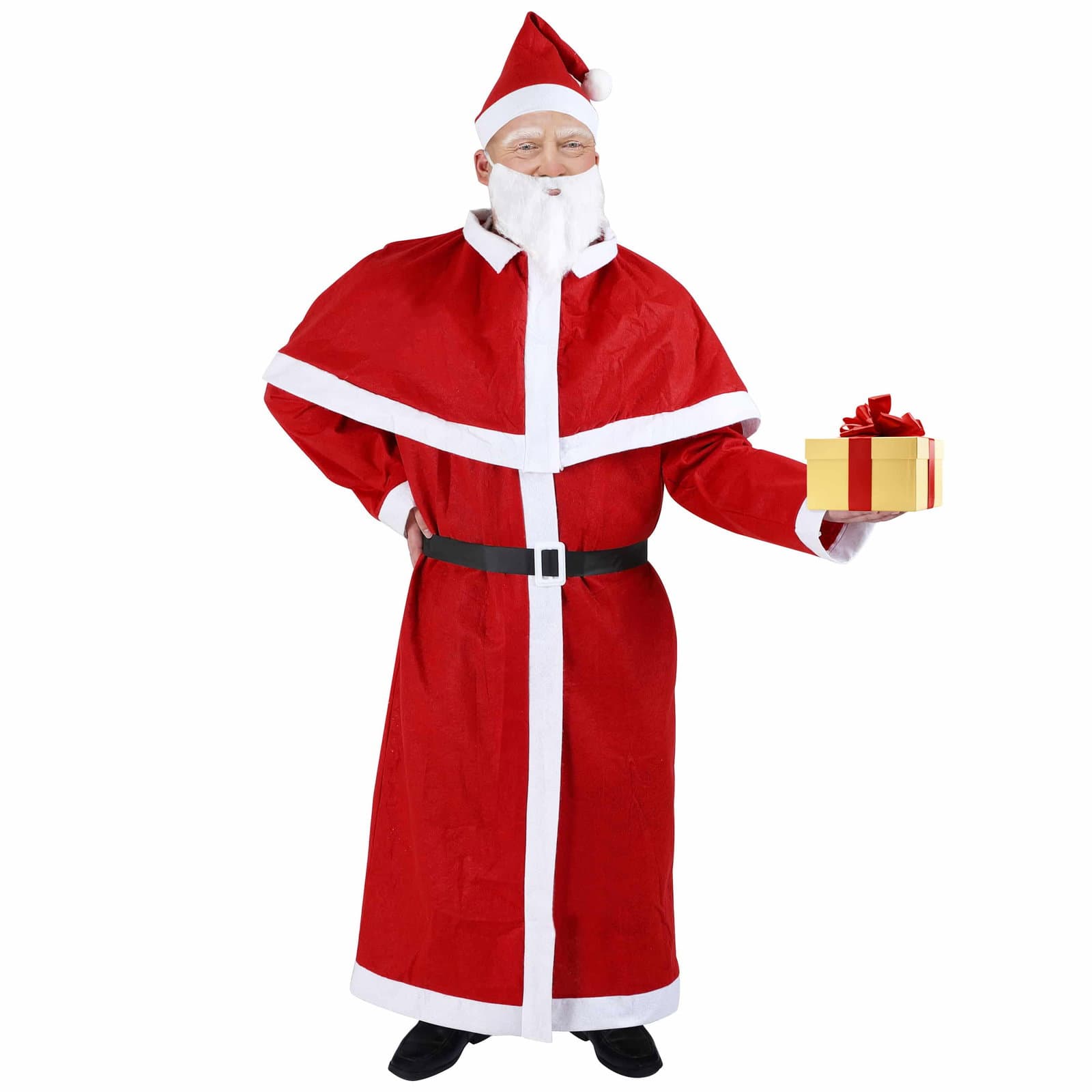 Weihnachtsmann-Kostümset – 5-teilig, Einheitsgröße, Polyester