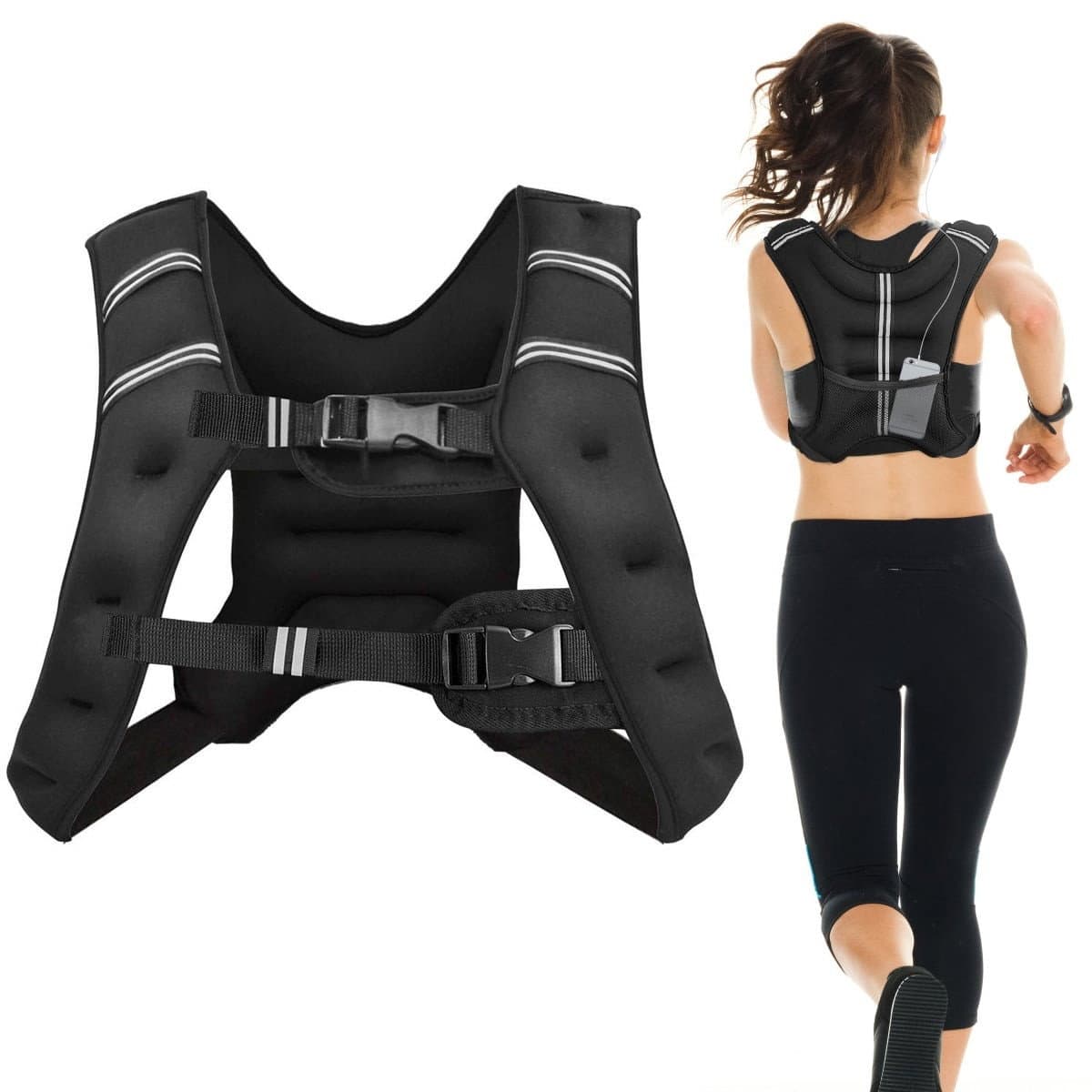 Giubbotto zavorrato da 15 kg – Regolabile, riflettente, in neoprene