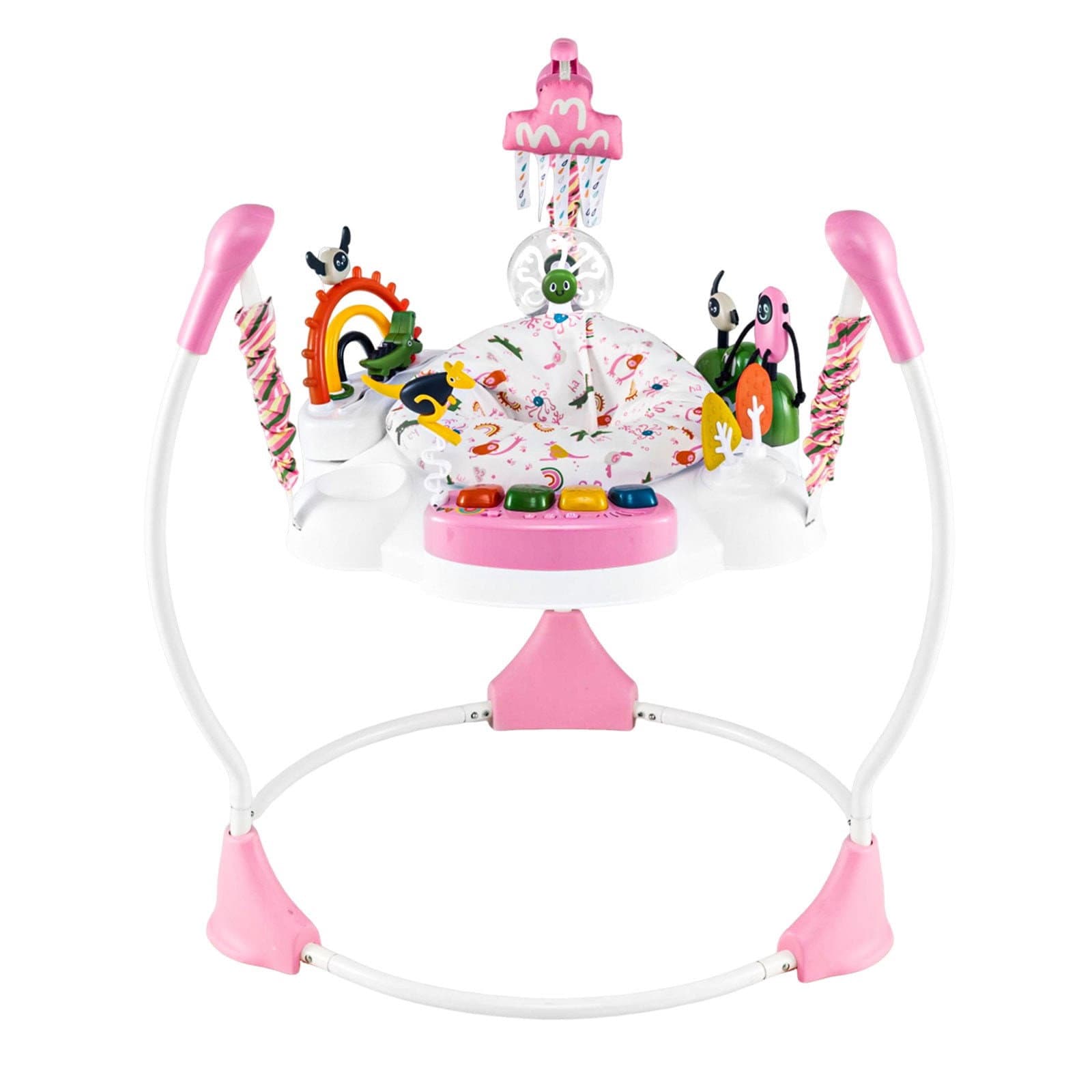 Centre d'activités pour bébé avec 6 jouets, lumières et musique – Rose