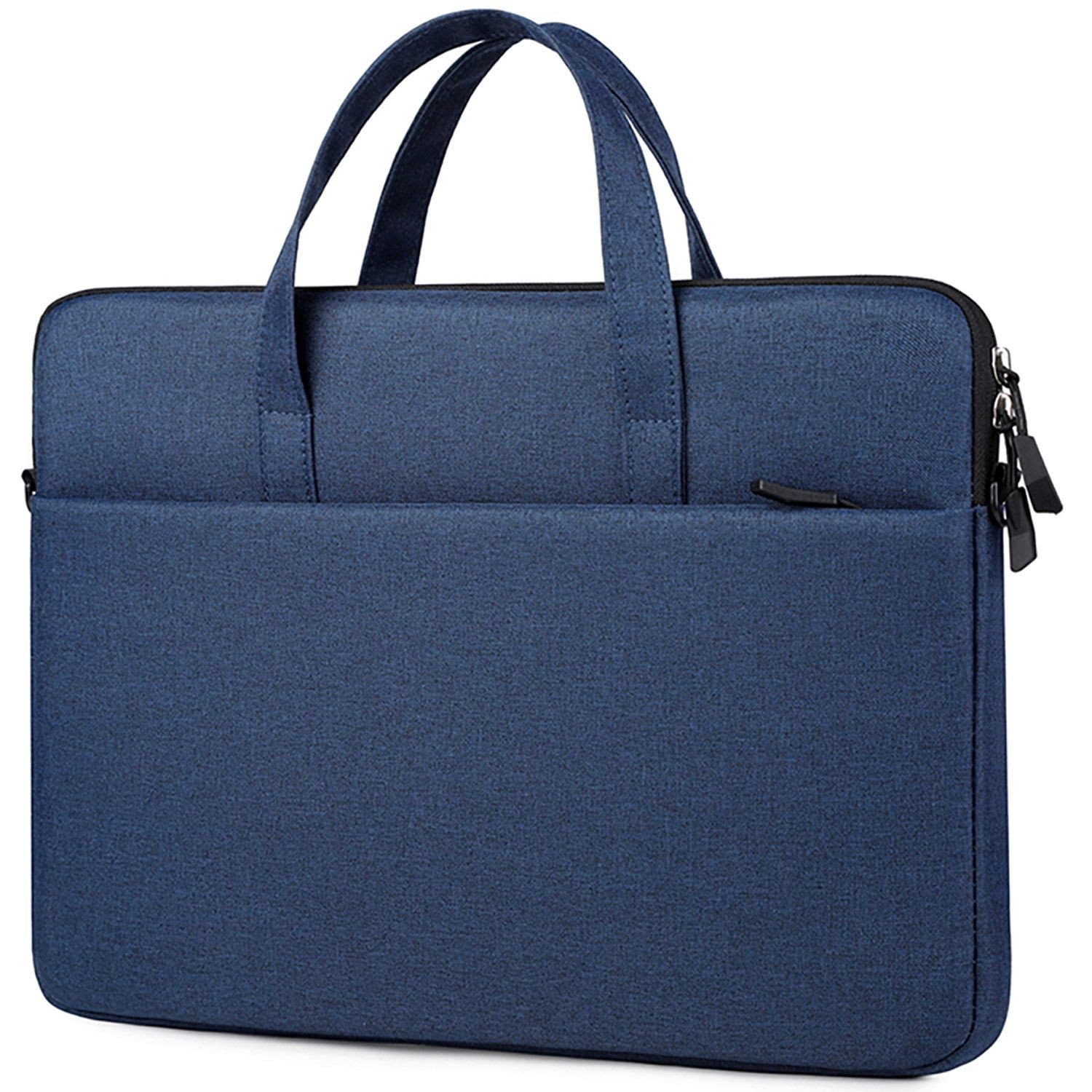 Schmale Laptoptasche 15,6" Blau mit Griff und Gurt