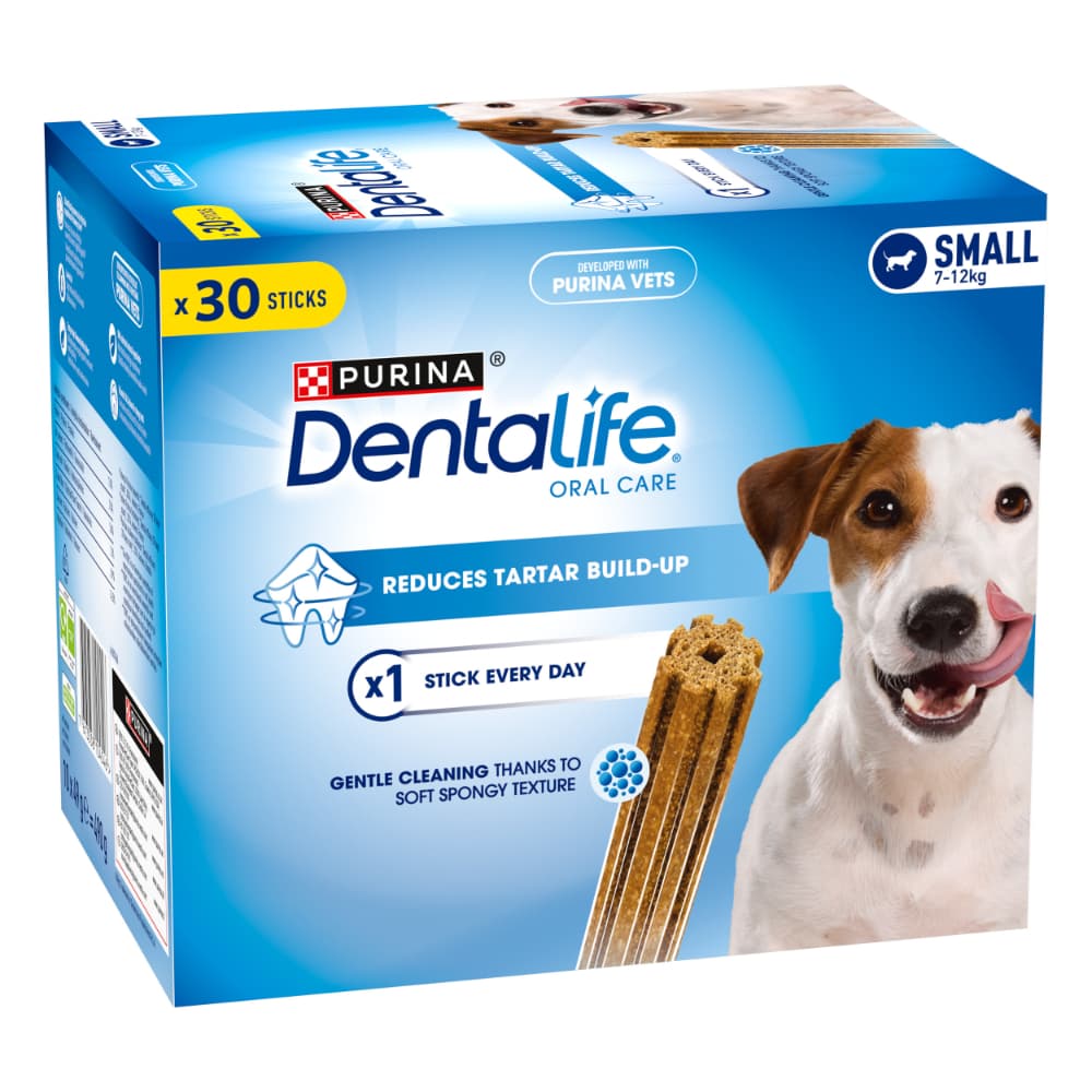PURINA Dentalife Tägliche Zahnpflege-Snacks für kleine Hunde (7-12 kg) - 30 Sticks (10 x 49 g)