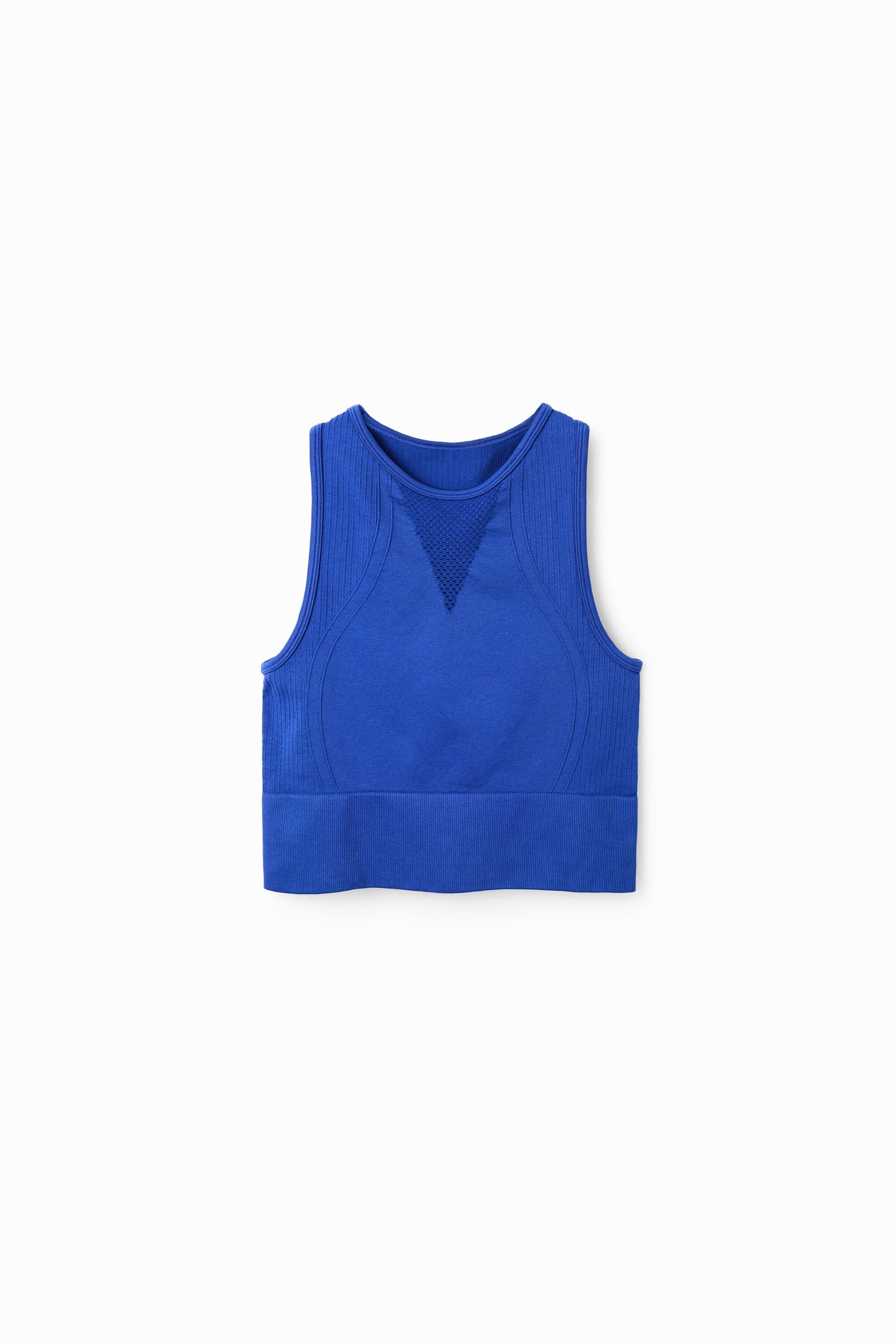 Desigual, Kurzes, elastisches Sporttop, Damen, Polyamid, Blau, S